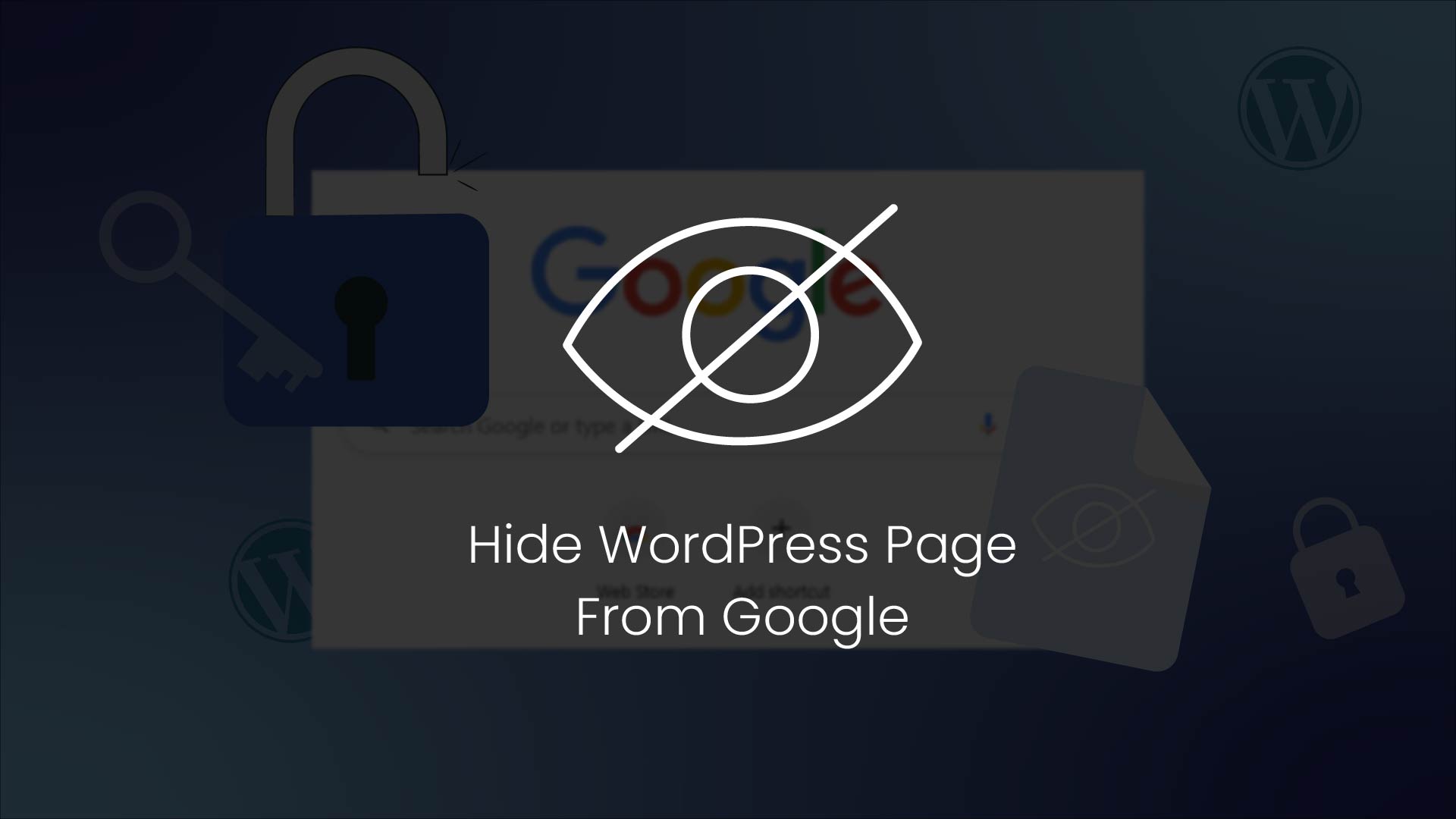 Hide WordPress Page From Google